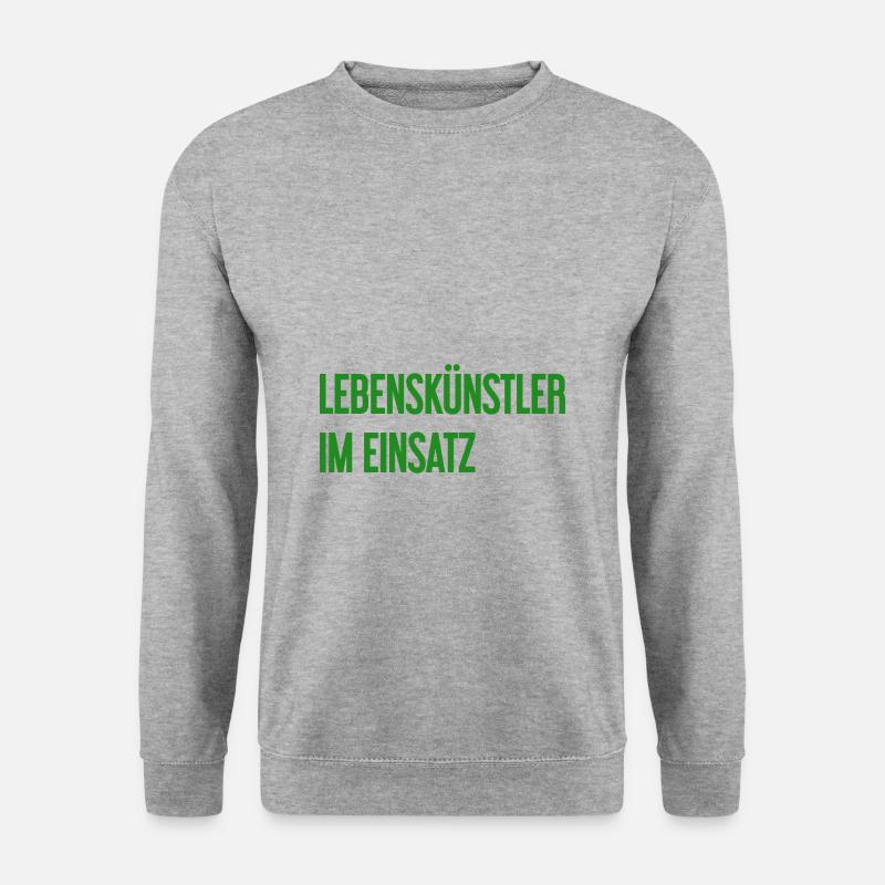 Lebenskünstler im Einsatz - Unisex Pullover - Weißgrau meliert