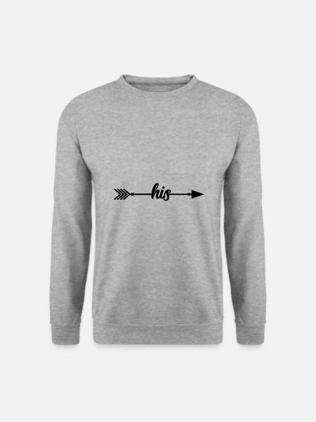 Pfeil His - Unisex Pullover - Weißgrau meliert