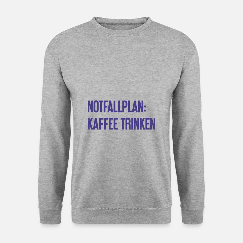 Kaffee-Notfallplan - Unisex Pullover - Weißgrau meliert