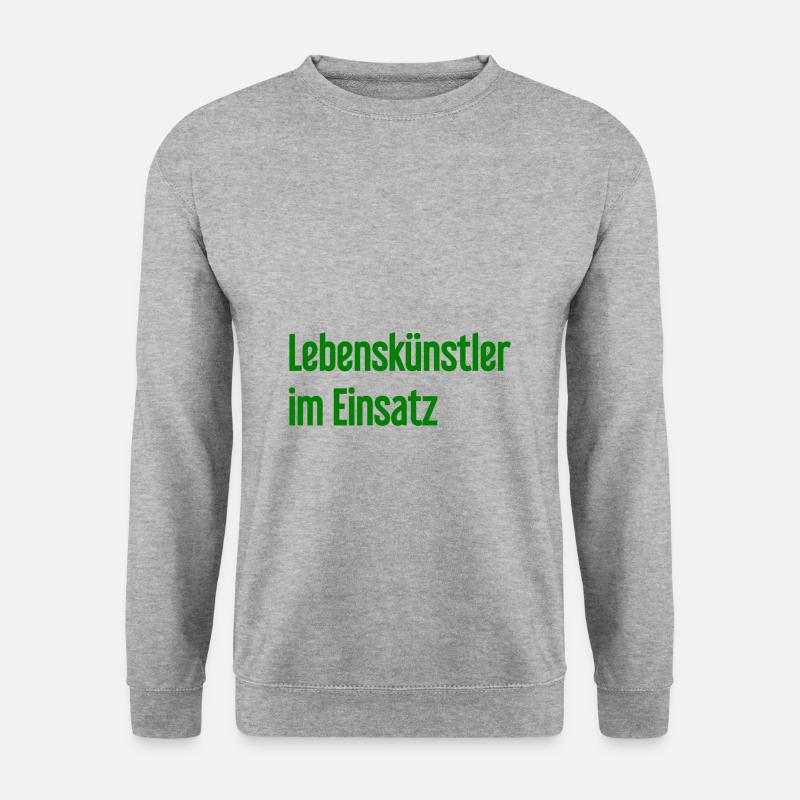Lebenskünstler im Einsatz - Unisex Pullover - Weißgrau meliert