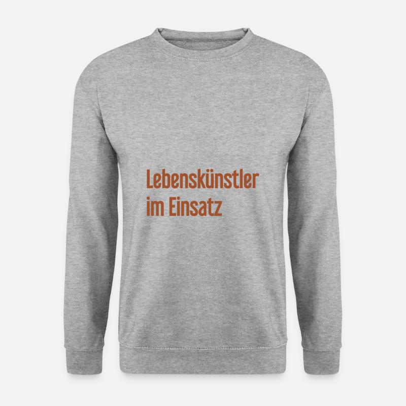 Lebenskünstler im Einsatz - Unisex Pullover - Weißgrau meliert