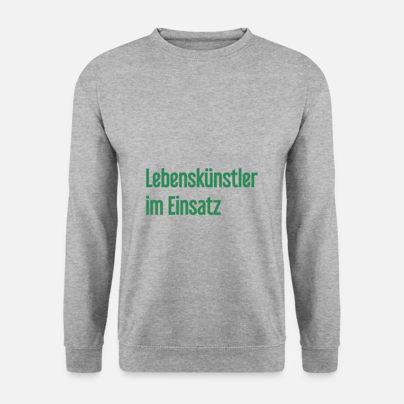 Lebenskünstler im Einsatz - Unisex Pullover - Weißgrau meliert
