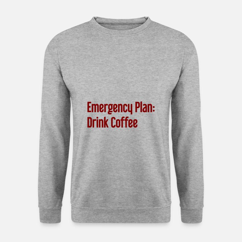 Kaffee-Notfallplan - Unisex Pullover - Weißgrau meliert
