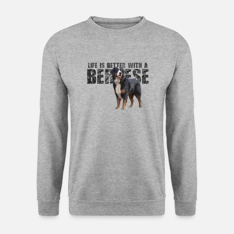 Berner Sennenhund - Unisex Pullover - Weißgrau meliert