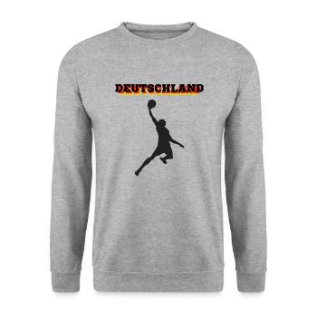 Basketball Win Germany - Unisex Sweatshirt - salt & pepper - Front - Alina (178cm) & Michal (187cm)