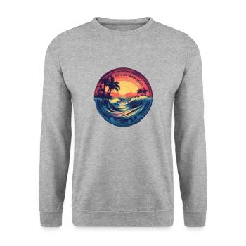 Beach - Unisex Sweatshirt - salt & pepper - Front - Alina (178cm) & Michal (187cm)