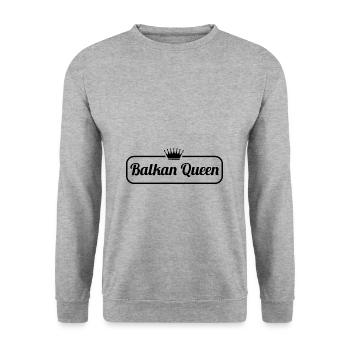 Balkans reine | Croatie Serbie Albanaise Cadeau - Sweat-shirt Unisexe - gris chiné - Devant - Alina (178cm) & Michal (187cm)