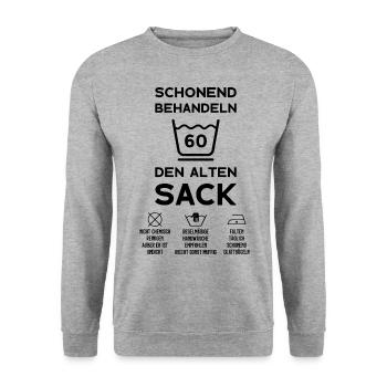 60. GEBURTSTAG HERREN 60 JAHRE SCHONEND BEHANDELN - Unisex Pullover - Weißgrau meliert - Vorne - Alina (178cm) & Michal (187cm)