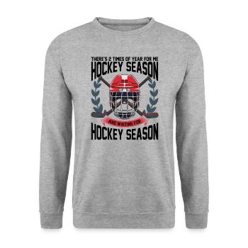 Hockey Season Ice Hockey - Unisex Pullover - Weißgrau meliert - Vorne - Alina (178cm) & Michal (187cm)
