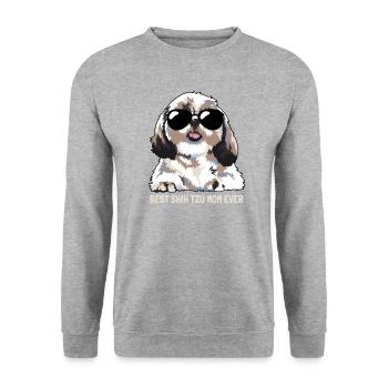 Best Shih Tzu Mom Ever - Unisex Sweatshirt - salt & pepper - Front - Alina (178cm) & Michal (187cm)