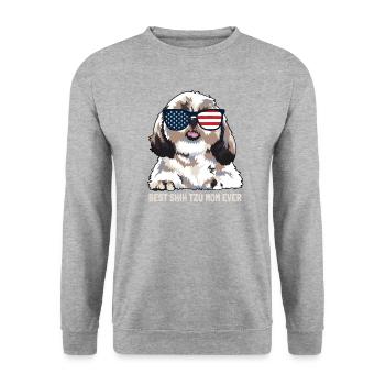Meilleure maman Shih Tzu de tous les temps - Sweat-shirt Unisexe - gris chiné - Devant - Alina (178cm) & Michal (187cm)