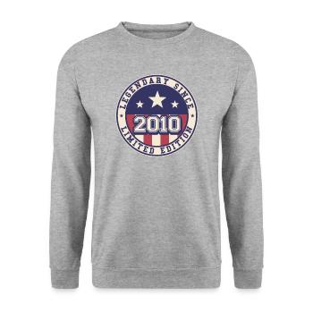Legendary Since 2010 12th Birthday - Unisex Sweatshirt - salt & pepper - Front - Alina (178cm) & Michal (187cm)