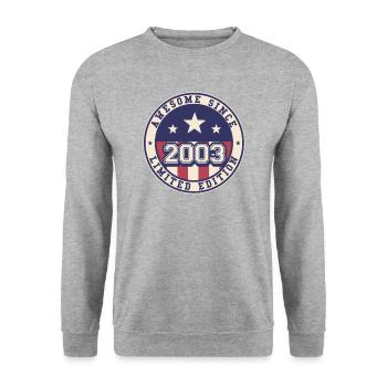 Awesome Since 2003 19. Geburtstag - Unisex Pullover - Weißgrau meliert - Vorne - Alina (178cm) & Michal (187cm)
