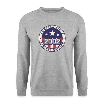 Awesome Since 2002 20. Geburtstag - Unisex Pullover - Weißgrau meliert - Vorne - Alina (178cm) & Michal (187cm)
