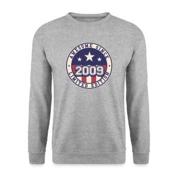 Awesome Since 2009 13th Birthday - Unisex Sweatshirt - salt & pepper - Front - Alina (178cm) & Michal (187cm)