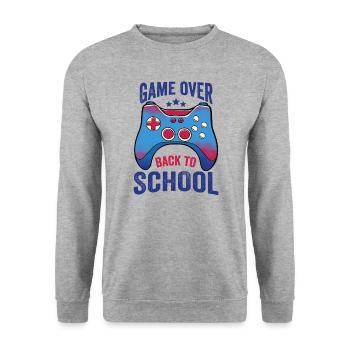 Zocker Game Over Retour à l’école Gamer - Sweat-shirt Unisexe - gris chiné - Devant - Alina (178cm) & Michal (187cm)