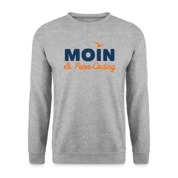 Nordsee Moin St. Peter-Ording - Unisex Pullover - Weißgrau meliert - Vorne - Alina (178cm) & Michal (187cm)