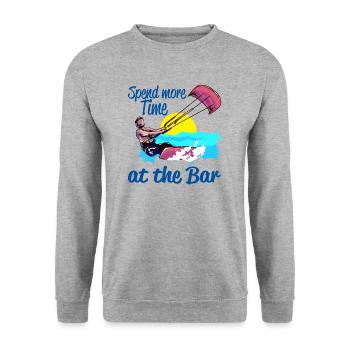Kiteboarding Spend More Time At The Bar - Unisex Sweatshirt - salt & pepper - Front - Alina (178cm) & Michal (187cm)