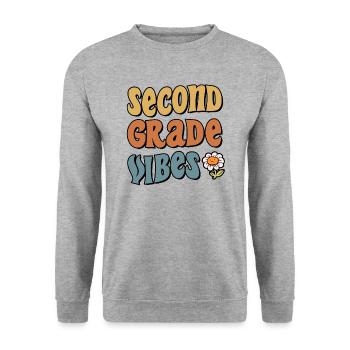 Second Grade Vibes 2nd Grade Team Back To School - Unisex Sweatshirt - salt & pepper - Front - Alina (178cm) & Michal (187cm)