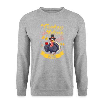 Wein Turquie et vin se sentant bien - Sweat-shirt Unisexe - gris chiné - Devant - Alina (178cm) & Michal (187cm)