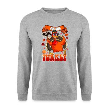 I'm The Son Turkey Family Matching Funny - Unisex Sweatshirt - salt & pepper - Front - Alina (178cm) & Michal (187cm)