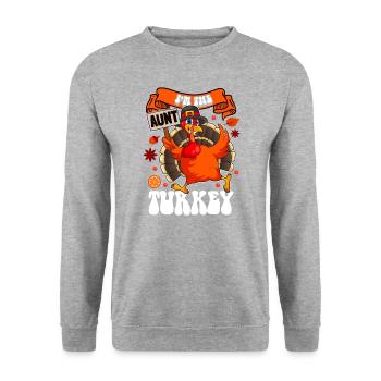 I'm The Aunt Turkey Family Matching Funny - Unisex Sweatshirt - salt & pepper - Front - Alina (178cm) & Michal (187cm)