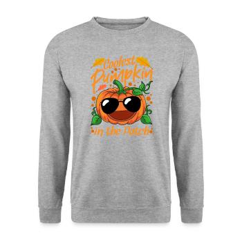 Coolest Pumpkin In The Patch Halloween - Unisex Sweatshirt - salt & pepper - Front - Alina (178cm) & Michal (187cm)