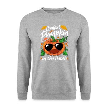 Coolest Pumpkin In The Patch Halloween - Unisex Sweatshirt - salt & pepper - Front - Alina (178cm) & Michal (187cm)