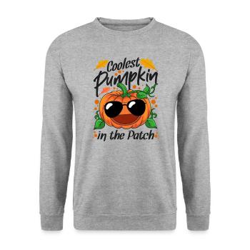 Coolest Pumpkin In The Patch Halloween - Unisex Sweatshirt - salt & pepper - Front - Alina (178cm) & Michal (187cm)
