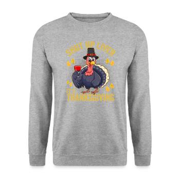 Shut Up Liver It's Thanksgiving - Unisex Sweatshirt - salt & pepper - Front - Alina (178cm) & Michal (187cm)