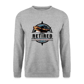 Locataire O’Fishally Retraité Pension Pêcheur Pêcheur - Sweat-shirt Unisexe - gris chiné - Devant - Alina (178cm) & Michal (187cm)