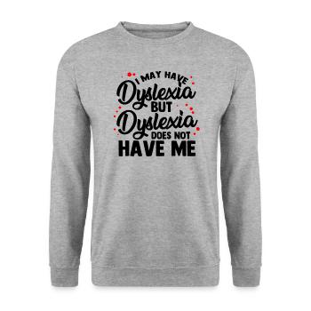 Dyslexic Dyslexia Awareness - Unisex Sweatshirt - salt & pepper - Front - Alina (178cm) & Michal (187cm)