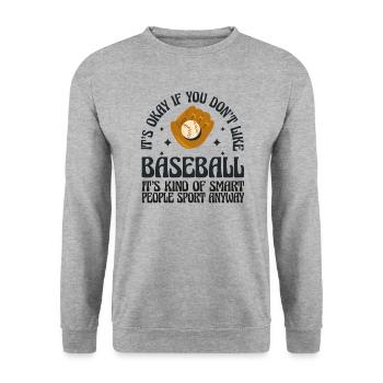 It's Okay If You Don't Like Baseball Player - Unisex Sweatshirt - salt & pepper - Front - Alina (178cm) & Michal (187cm)