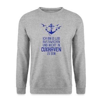 Cuxhaven - Unisex Pullover - Weißgrau meliert - Vorne - Alina (178cm) & Michal (187cm)