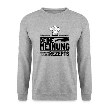 Kochen Chefkoch Hobbykoch Koch - Unisex Pullover - Weißgrau meliert - Vorne - Alina (178cm) & Michal (187cm)