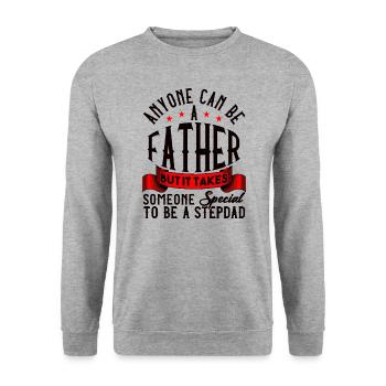Bonus Dad Best Step Dad - Unisex Sweatshirt - salt & pepper - Front - Alina (178cm) & Michal (187cm)