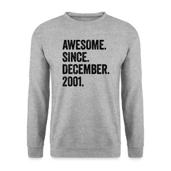 21 Years Old December 2001 21st Birthday - Unisex Sweatshirt - salt & pepper - Front - Alina (178cm) & Michal (187cm)