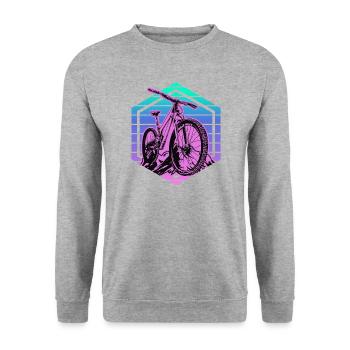MTB Downhill Mountainbike DH Bike - Unisex Pullover - Weißgrau meliert - Vorne - Alina (178cm) & Michal (187cm)