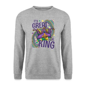 Carnaval de Mardi Gras Carnaval - Sweat-shirt Unisexe - gris chiné - Devant - Alina (178cm) & Michal (187cm)