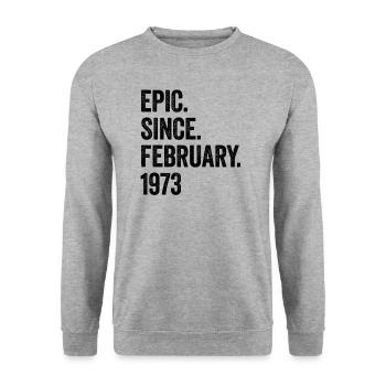 50 Years Epic Since February 1973 50th Birthday - Unisex Sweatshirt - salt & pepper - Front - Alina (178cm) & Michal (187cm)