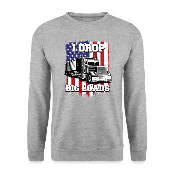 Je laisse tomber de gros chargements Chauffeur de camion longue distance - Sweat-shirt Unisexe - gris chiné - Devant - Alina (178cm) & Michal (187cm)
