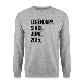 8 Years Old Legendary Since June 2015 8th Birthday - Unisex Sweatshirt - salt & pepper - Front - Alina (178cm) & Michal (187cm)