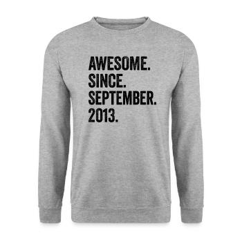 10e anniversaire 10 ans génial depuis septembre - Sweat-shirt Unisexe - gris chiné - Devant - Alina (178cm) & Michal (187cm)