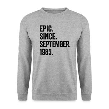 40 Years Old Epic Since September 1983 40th - Unisex Sweatshirt - salt & pepper - Front - Alina (178cm) & Michal (187cm)