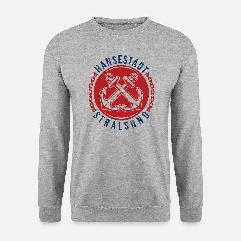 Hansestadt Stralsund - Unisex Pullover - Weißgrau meliert
