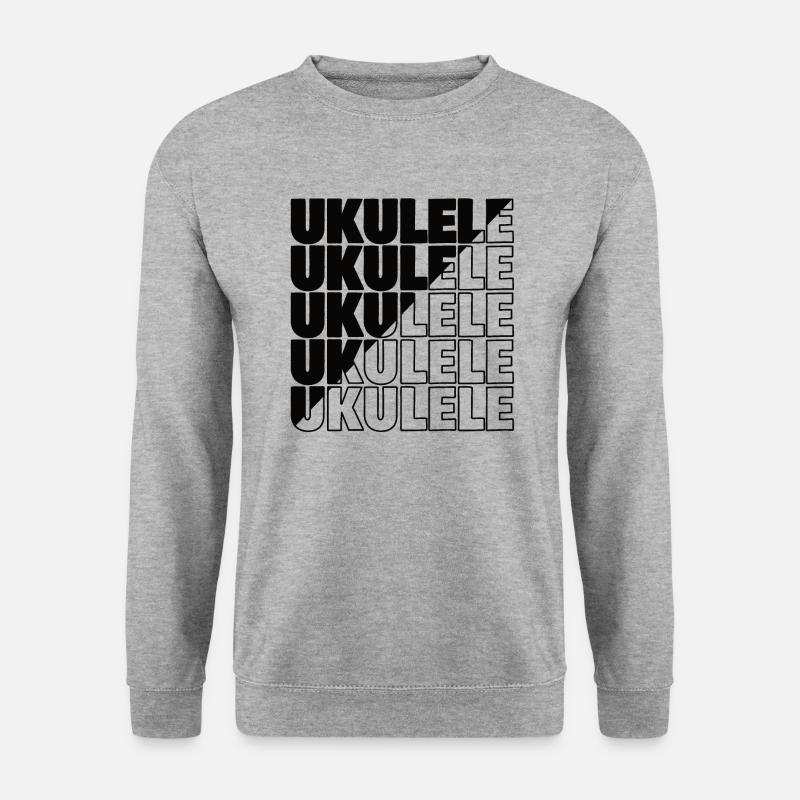 Ukulele typography diagonal - Unisex Pullover - Weißgrau meliert