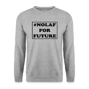 #nolaf for future Olaf Scholz Politician Gift - Unisex Sweatshirt - salt & pepper - Front - Alina (178cm) & Michal (187cm)