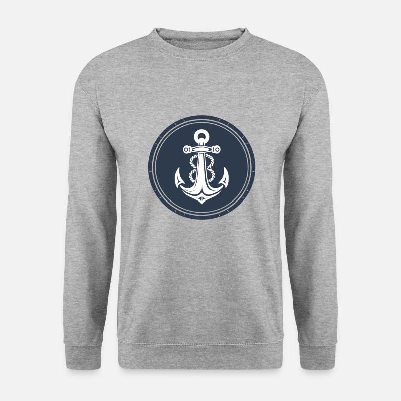 Boot Anker - Unisex Pullover - Weißgrau meliert