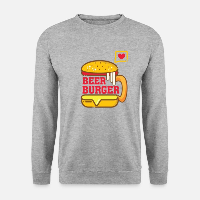 Beer Burger - Unisex Pullover - Weißgrau meliert