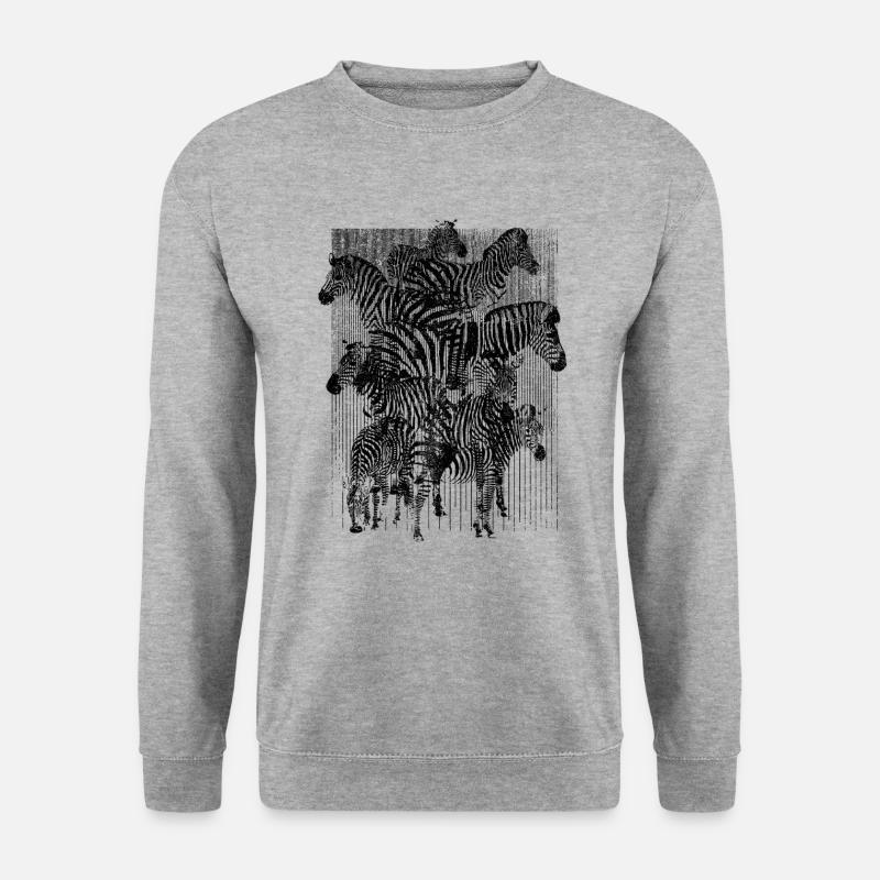Zebra (Stripes) - Unisex Pullover - Weißgrau meliert